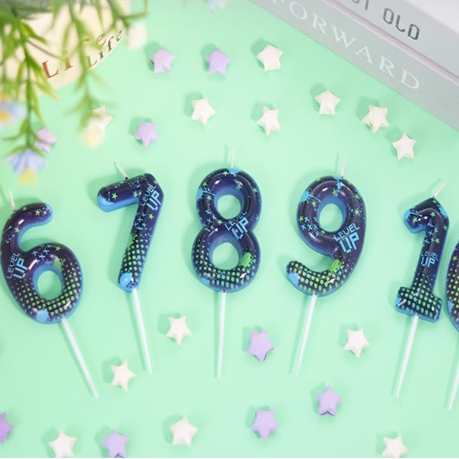 Candle For Supplies - Blue Game Boy 0-9 Birthday Candles,