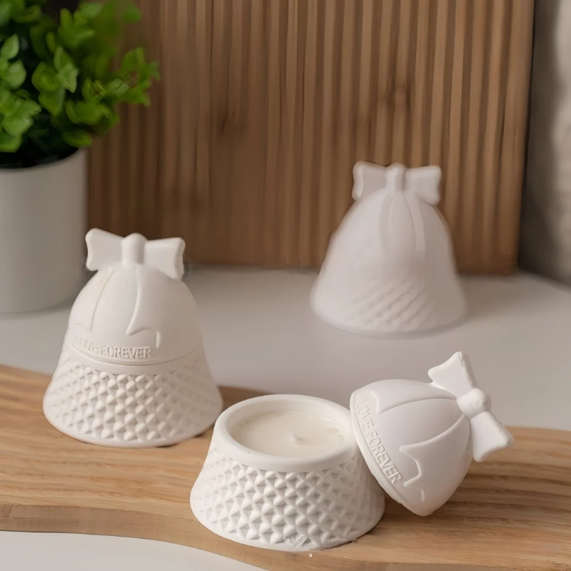 Candle Supplies Jars - Christmas Bell Shaped Silicone Mold For