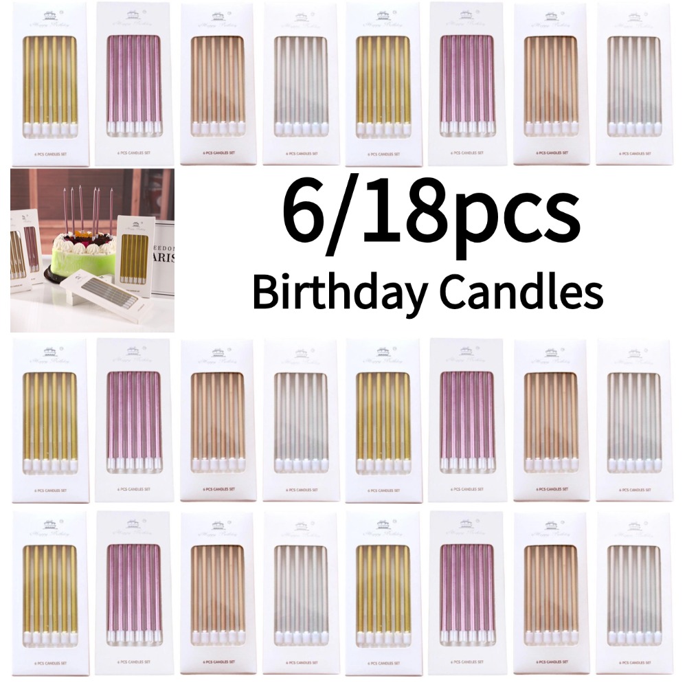 6/18pcs Metal Gold Silver Birt - огляд і ціна Candle For Supplies