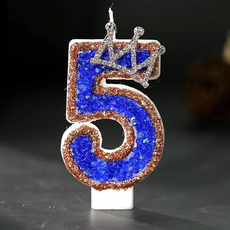 Blue Crown Sparkle Number Birt - огляд і ціна Candle Supplies Luxury