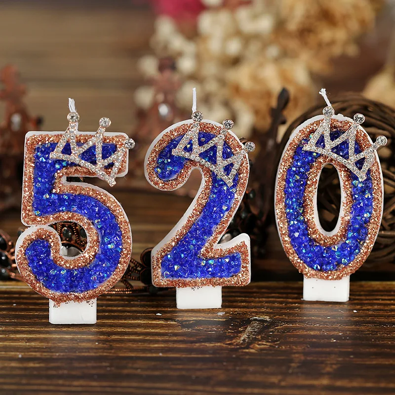 Blue Crown Sparkle Number Birt - огляд і ціна Candle Supplies Luxury