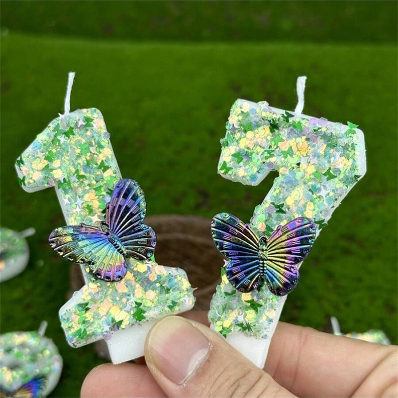 1Pc Green Sequins Number 0-9 B - огляд і ціна Candle For Supplies