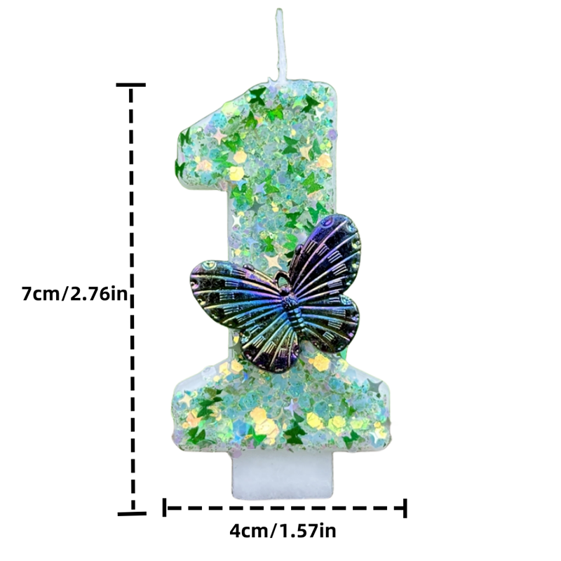 1Pc Green Sequins Number 0-9 B - огляд і ціна Candle For Supplies