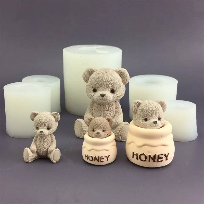 Cute Bear Honey Jar Silicone C - огляд і ціна Candle Supplies Jars