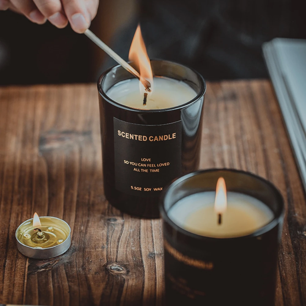 Luxury Glass Candle Jar Black  - огляд і ціна Candle Supplies Luxury